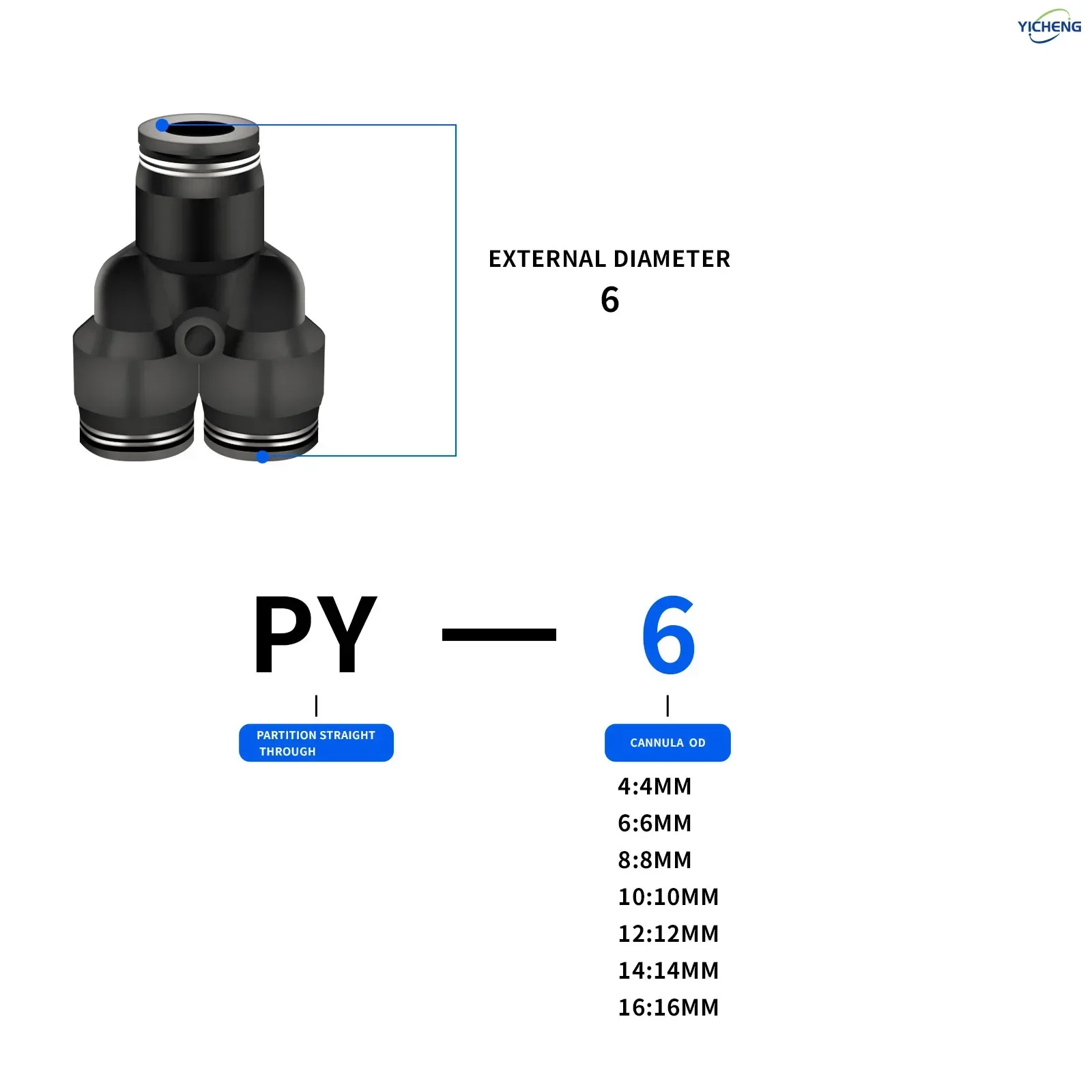 Push Fit Connector - ПНЕВМАТИЧЕСКИЙ Шланговый соединитель, наружный диаметр 6
